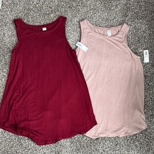 Old Navy Women's Tank Tops - Deep Red and Soft Pink